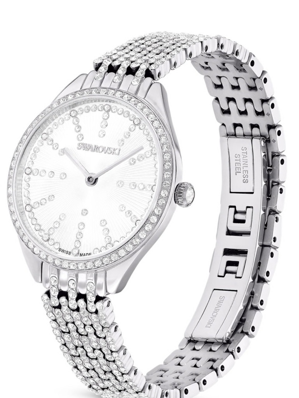 Swarovski Silver Crystal-Accented Stainless Steel Women's Watch xs-s